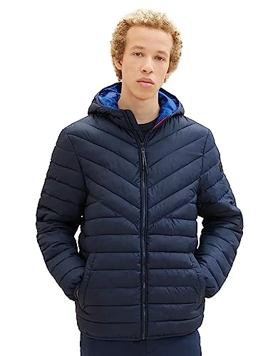 Men's 1039214 Lightweight Quilted Jacket with Hood, 10690-knitted Navy, XXL