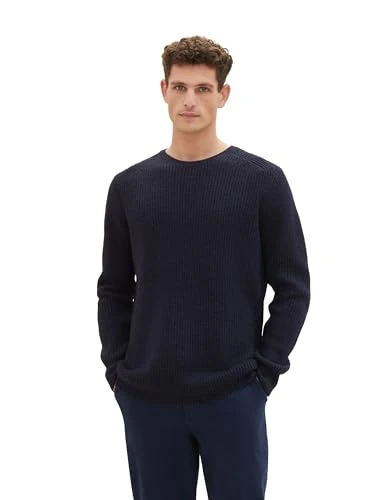 Men's 1039762 Sweater, 13160-Knitted Navy Melange, XXXL