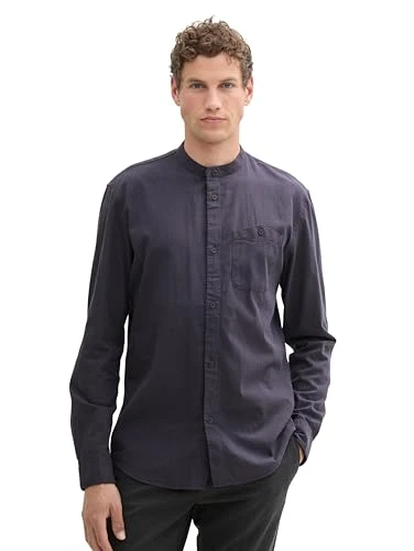 Men's 1042539 Shirt, 36057-Navy Herringbone Structure, M