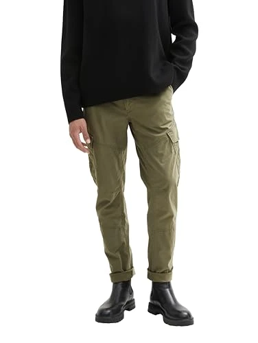 Men's 1042559 Regular Tapered Cargo Trousers, 10415 Dusty Olive Green, XS