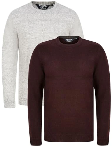 Men's (2 Pack) Knitted Crew Neck Jumpers