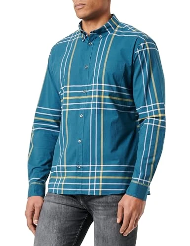 Men's 2133495 Long Sleeve Shirt, Slim fit, Blue Green, S