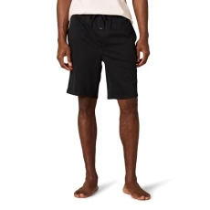 Men's 23 cm Cotton Knit Pyjama Short (Available in Big and Tall), Black, M