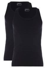 Mens 2pk Black Seamless Vests