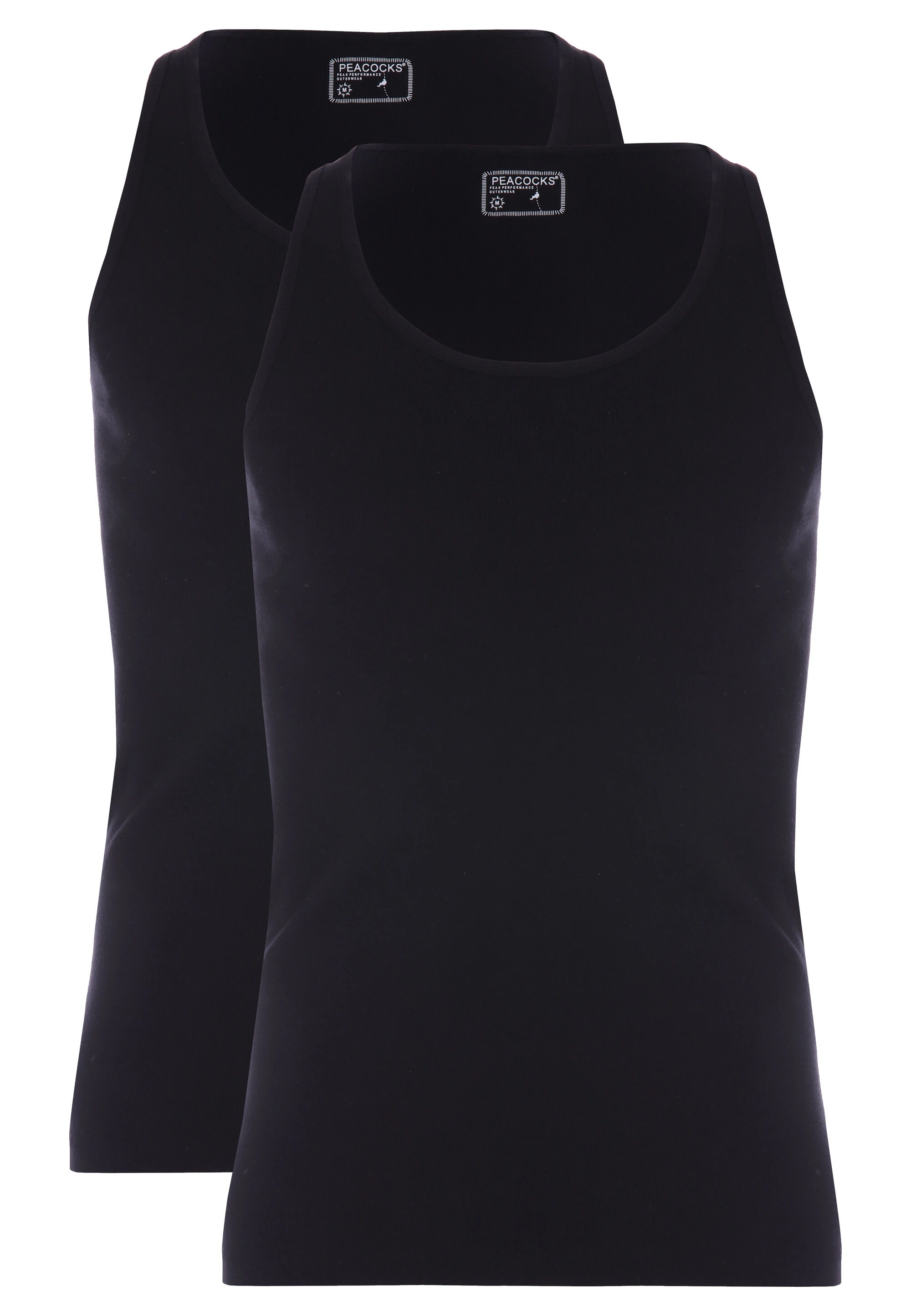 Mens 2pk Black Seamless Vests