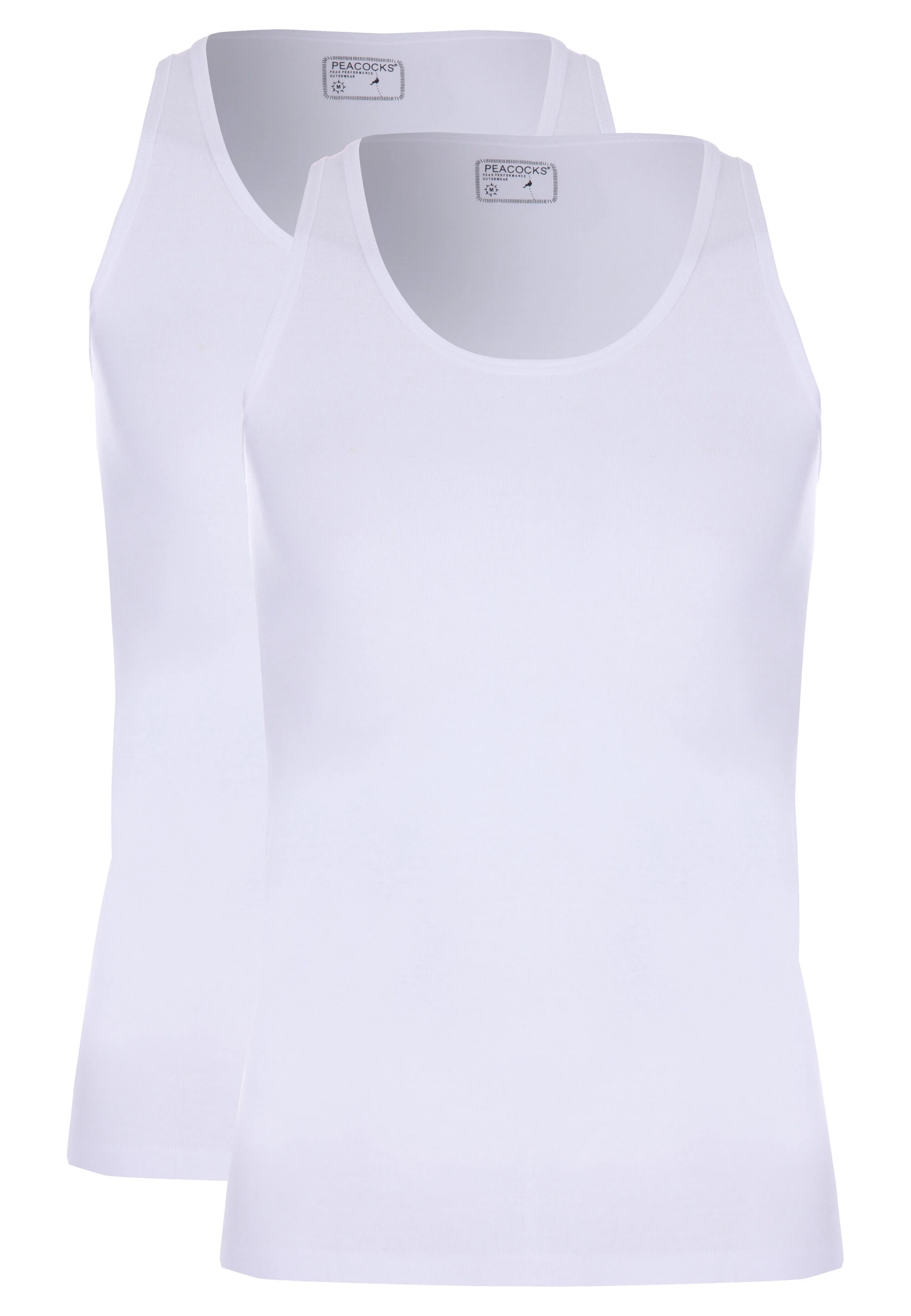 Mens 2pk White Seamless Vests