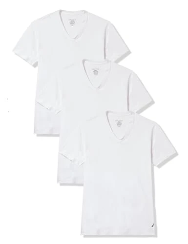 Men's 3-Pack Cotton Stretch V-Neck T-Shirt, White, XL