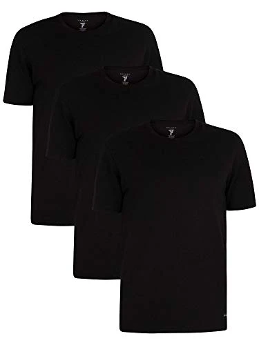 Mens 3-Pack Crew Neck T-Shirt - Black - L