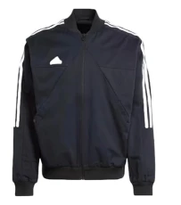 MEN'S 3 STRIPES TIRO WOVEN LOOSE FIT BOMBER JACKET, BLACK, LARGE, Black, L MEN'S 3 STRIPES TIRO WOVEN LOOSE FIT BOMBER JACKET, BLACK, LARGE, Black, L