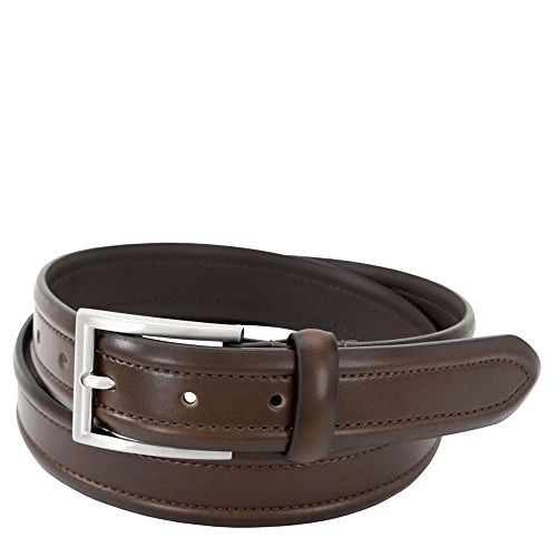 Men's 32 mm Leather Casual Belt, Brown, 44