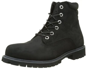 Men's 6 Inch Basic Alburn Waterproof Lace-up Boots, Black Nubuck, 10 UK