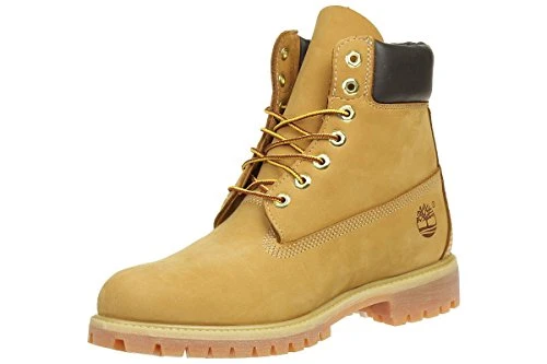 Men's 6 Inch Premium Waterproof Lace up Boots, Wheat Nubuck, 8 UK