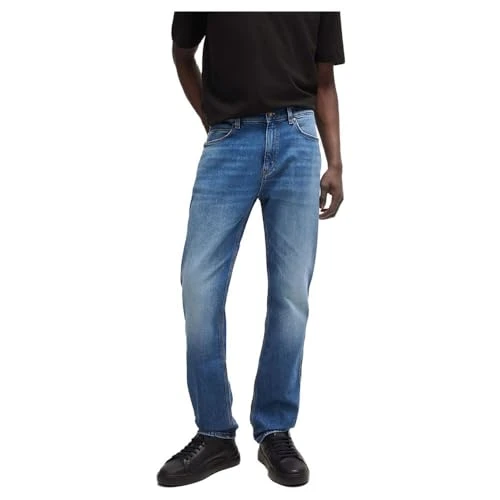 Mens 708 Blue Slim-fit Jeans in Stretch Denim