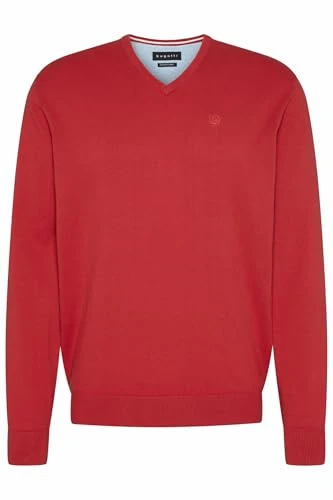 Men's 7300-95510 V-neck jumper, Red-950, XXL