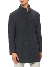 Men's 821400-84428 Wool Coat, Navy, 28 Große Größen Kurz