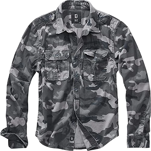 Men's 9373-222-S Shirt, Grey Camo Longsleeve, S