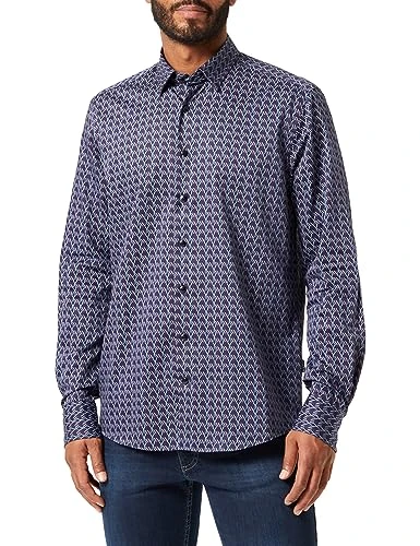 Men's 9750-48527 Casual Shirt 1:1 Sleeve, Marine-390, XXL