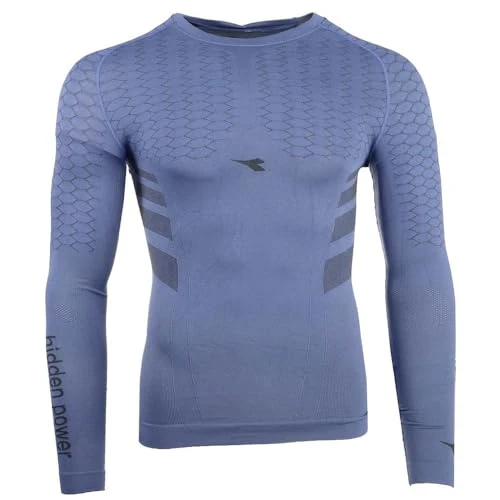 Mens Act Crew Neck Long Sleeve Athletic Training Athletic Tops Casual - Blue - Size S/M