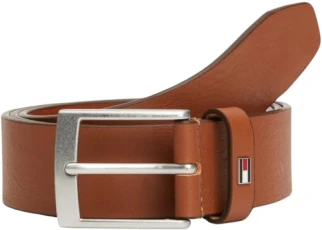 Men's Adan New Leather Belt with Leather Logo, Brown (Tan), 45,3 inches