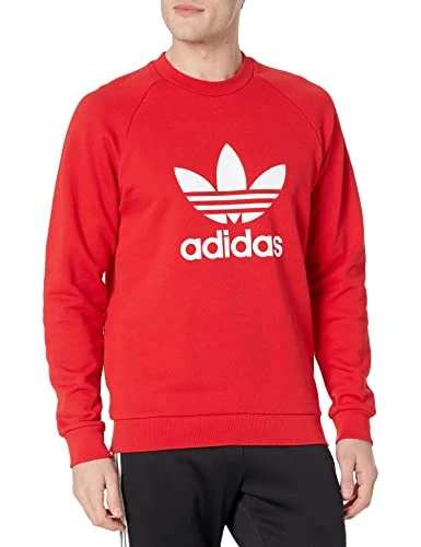 Men's Adicolor Classics Trefoil Crewneck Sweatshirt, Better Scarlet, S