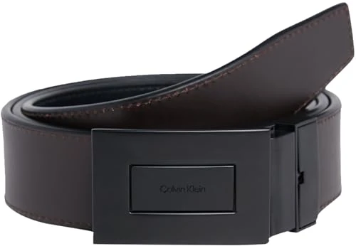 Men's ADJ/REV FORMAL PLAQUE 35MM K50K511561 Adj/Rev Belt, Black (Ck Black Smooth/Dark Brown Smooth), 95