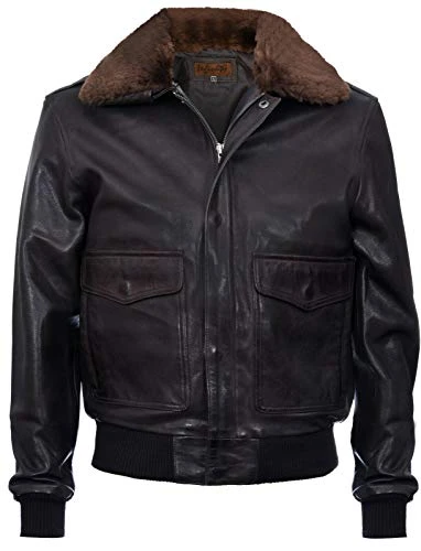Men's Air Force A2 USAF Brown Pilot Aviator Real Leather Flight Bomber Jacket 5XL