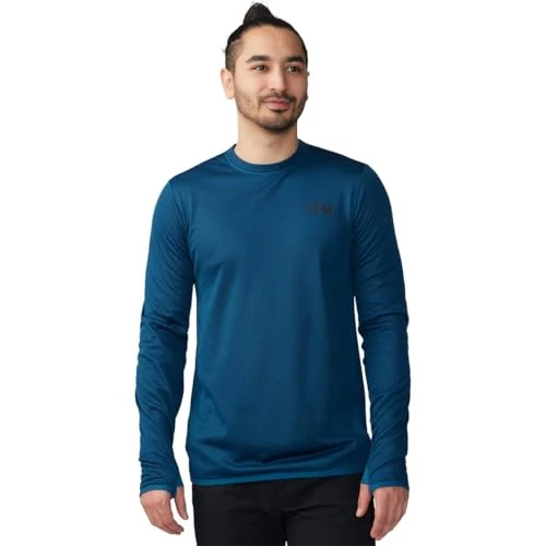 Men's Airmesh Long Sleeve Crew Sweatshirt, Dark Caspian, XL