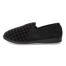 Men's Albert shoes, Black Check Wool Mix Suede, 9 UK Men's Albert shoes, Black Check Wool Mix Suede, 9 UK