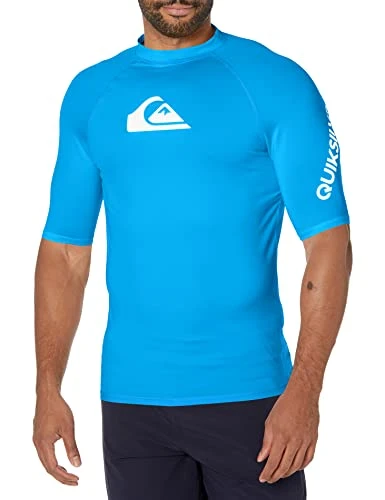 Men's All Time Short Sleeve Rashguard UPF 50 Sun Protection Surf Shirt Rash Guard, Blithe, Large