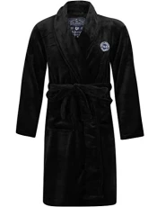 Men's Alps Fleece Dressing Gown - Black - L Men's Alps Fleece Dressing Gown - Black - L