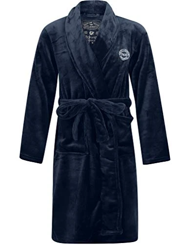 Men's Alps Fleece Dressing Gown - Blue - M