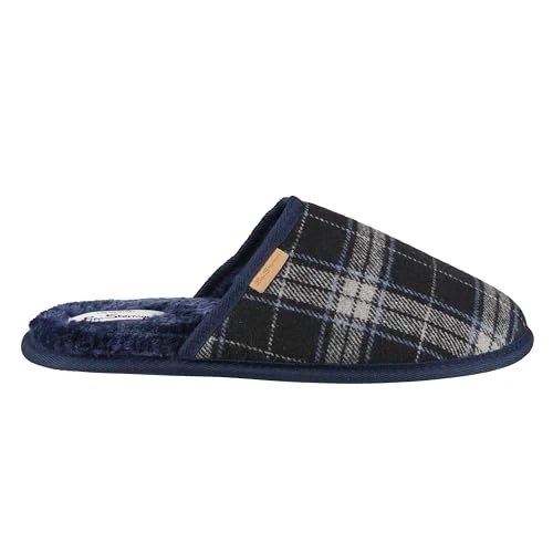 Mens Amangiri Mule Slippers Navy Check 7-8