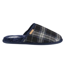 Mens Amangiri Mule Slippers Navy Check 7-8
