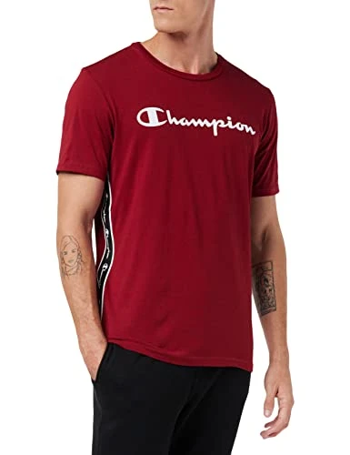 Men's American Tape-Big Logo S-S Short Sleeve T-Shirt, Carmine Red, S