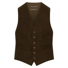 - Men's Amersham Moleskin Waistcoat - Olive - L