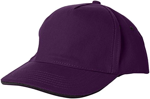 Men's Amston 5 Panel Cap With Sandwhich Peak Baseball Cap, Purple (Majestic Purple/Seal Grey), One Size (Manufacturer Size:Single Size)