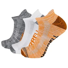 Men's and Women's Recycled Lightweight Cushion Socks-3 Pair Pack-Repreve Hiking Arch Support, Low Cut Tab - Orange Assorted, Small-Medium Men's and Women's Recycled Lightweight Cushion Socks-3 Pair Pack-Repreve Hiking Arch Support, Low Cut Tab - Orange Assorted, Small-Medium
