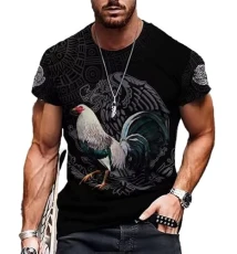 Men's and Women's Short Sleeve Printed T-Shirt Casual 3D Digital Print Round Neck Loose Short Sleeve Shirt