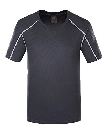 Mens and Womens Sport T Shirts Running Tops Training Tee Short Sleeve Sportswear Outdoor Quick-Drying T-Shirt M Grey 2XL
