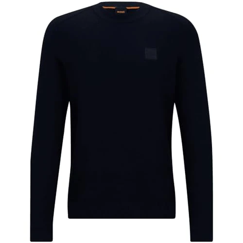 Mens Anion Logo-Patch Sweater in Cotton and Cashmere