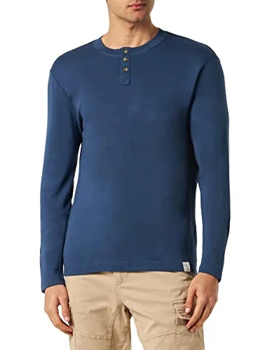 Men's Anton H Henley Shirt, Dark Denim 5242, S