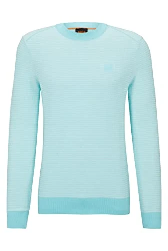 Mens Arbor Cotton-Cashmere Sweater with Woven Logo Badge Blue