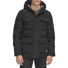 Men's Arctic Cloth Quilted Performance Parka Jacket, New Black, XXL Men's Arctic Cloth Quilted Performance Parka Jacket, New Black, XXL