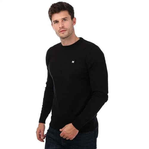 Men's Argentina Cotton Crew Knit in Black