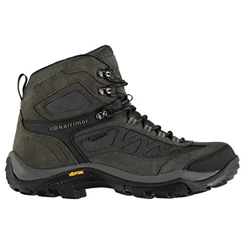 Mens Aspen Mid Walking Boots Lace Up Waterproof Padded Ankle Collar Charcoal UK 8 (42)