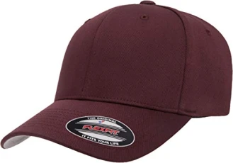 Men's Athletic Baseball Fitted Cap, Maroon, L-XL