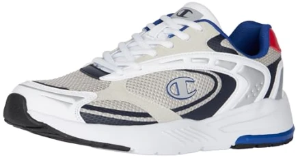Men's Athletic Champ 2k Sneakers, Grey White Red Es007, 8.5 UK Men's Athletic Champ 2k Sneakers, Grey White Red Es007, 8.5 UK