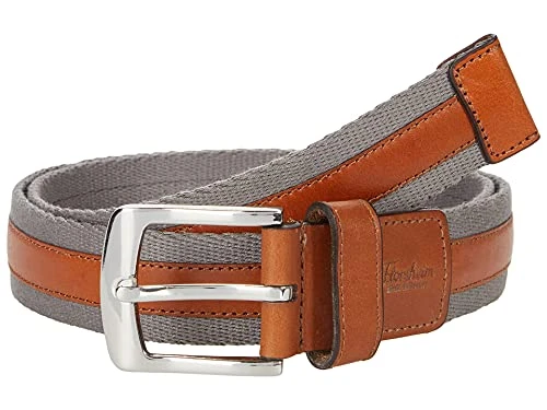 Men's Austin 34mm Belt, Grey/Cognac, 32