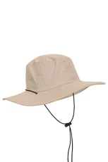 Mens Australian Brim Hat - 100% Cotton UV Protect Cap with Drawcord - Summer Walking, Beach & Outdoors Beige M