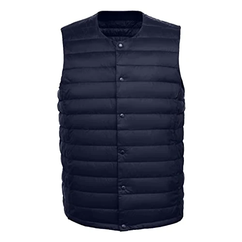 Mens Autumn And Winter Warm Vest Jacket Men'S Round Neck Down Vest Jacket Coat Ultralight Gilet With White Duck Down Packable Down Gilet With Water Outer Jacket Mens Warm Jacket